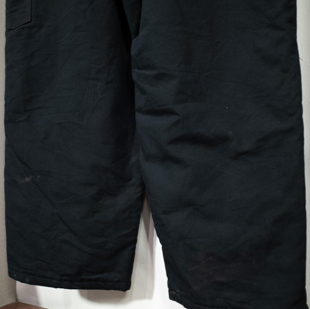 Carhartt 裏地付 ダック オーバーオール R02 46×28 ブラック