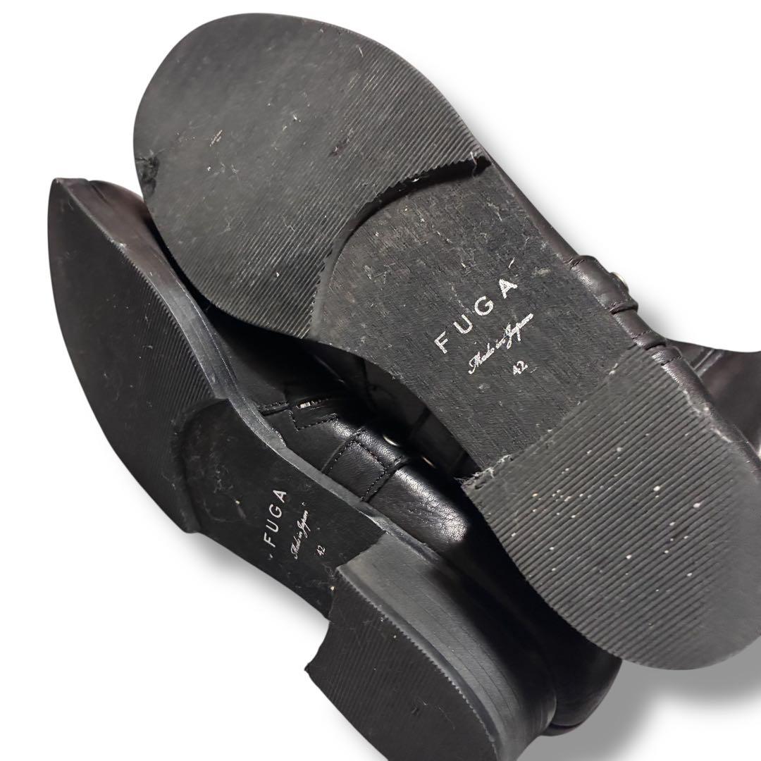 00s FUGA ハーネスブーツ　ブラック　金具　レザー　y2k 42