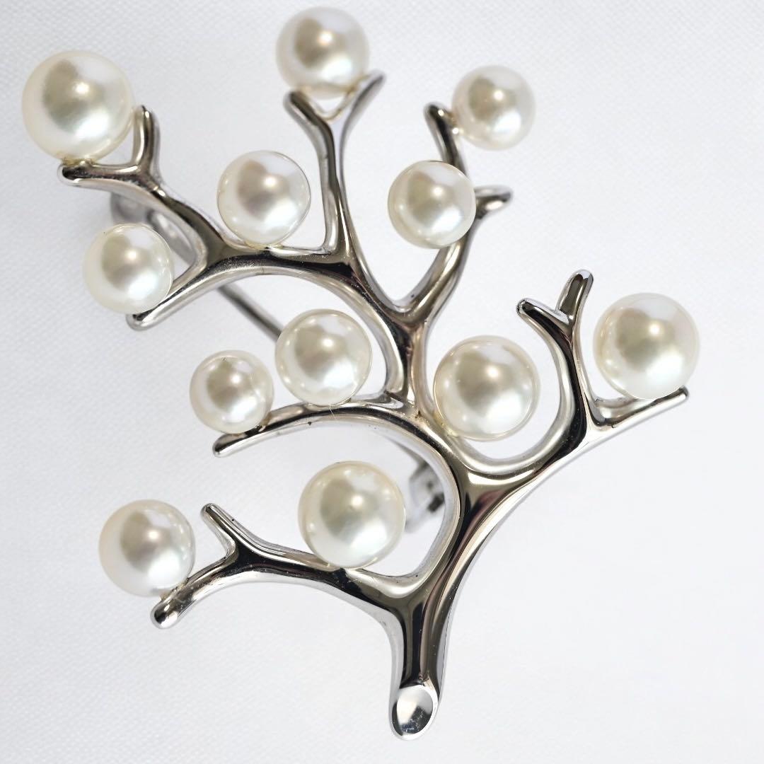 【未使用】ミキモト　幸福の木　アコヤ　本真珠　パール　ブローチ　コサージュ