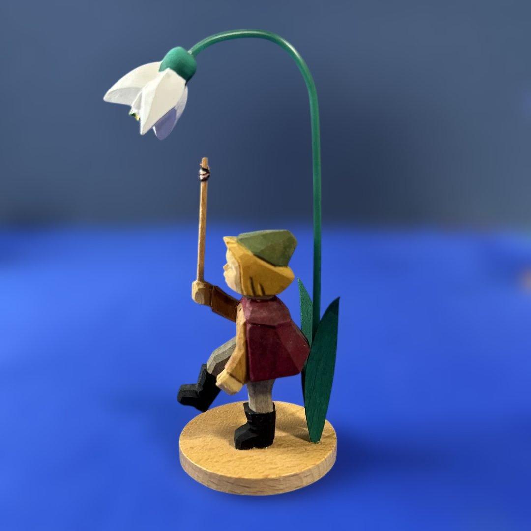 ドイツ製　木製人形　シューマン工房　エルツ地方　ザイフェン 可愛いお花祭り