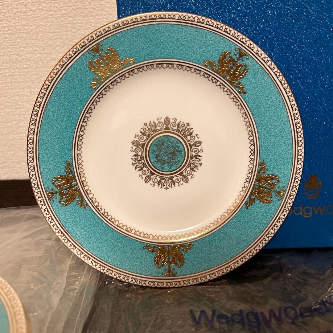 ウェッジウッド　コロンビア　パウダーターコイズ　デザートプレート　17.5cm