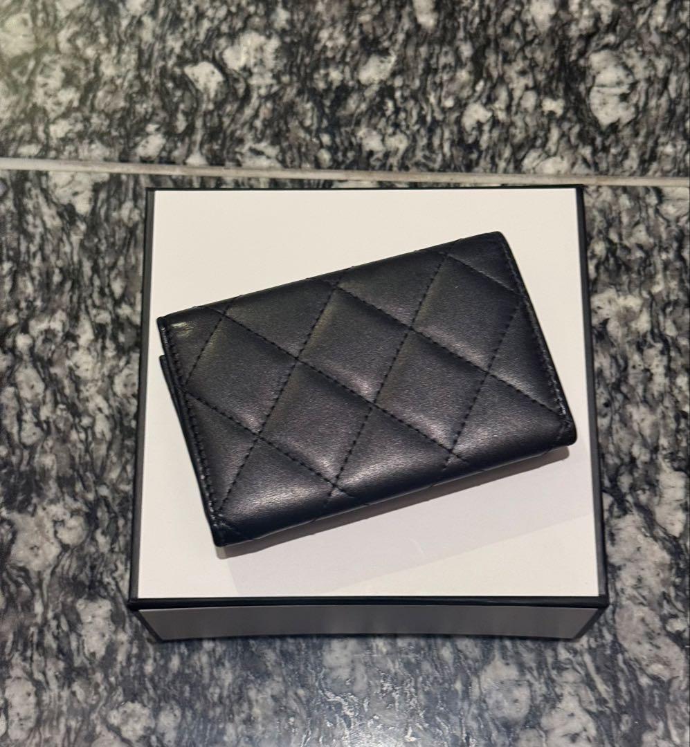 【美品】CHANEL ブラック カンボンライン 名刺入れ
