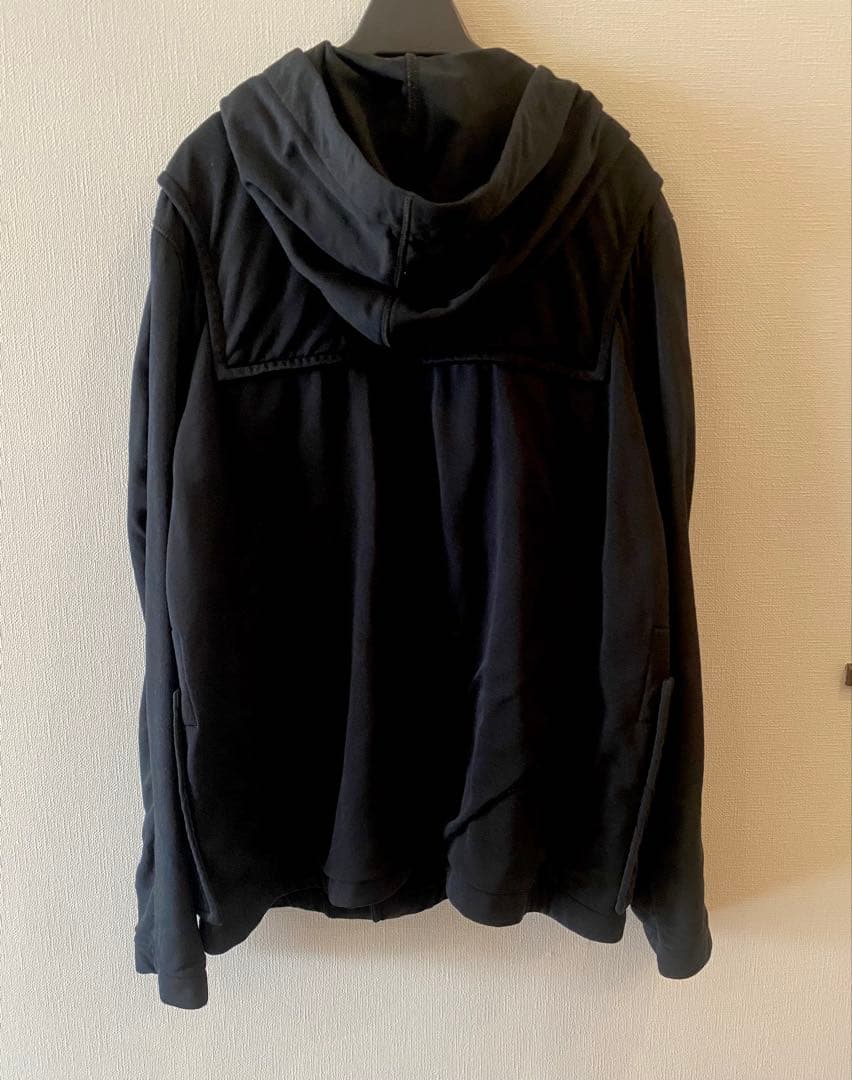 バレンシアガ　黒 ダッフルコート フード付き