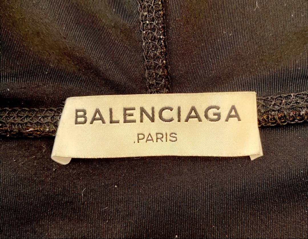 バレンシアガ　黒 ダッフルコート フード付き