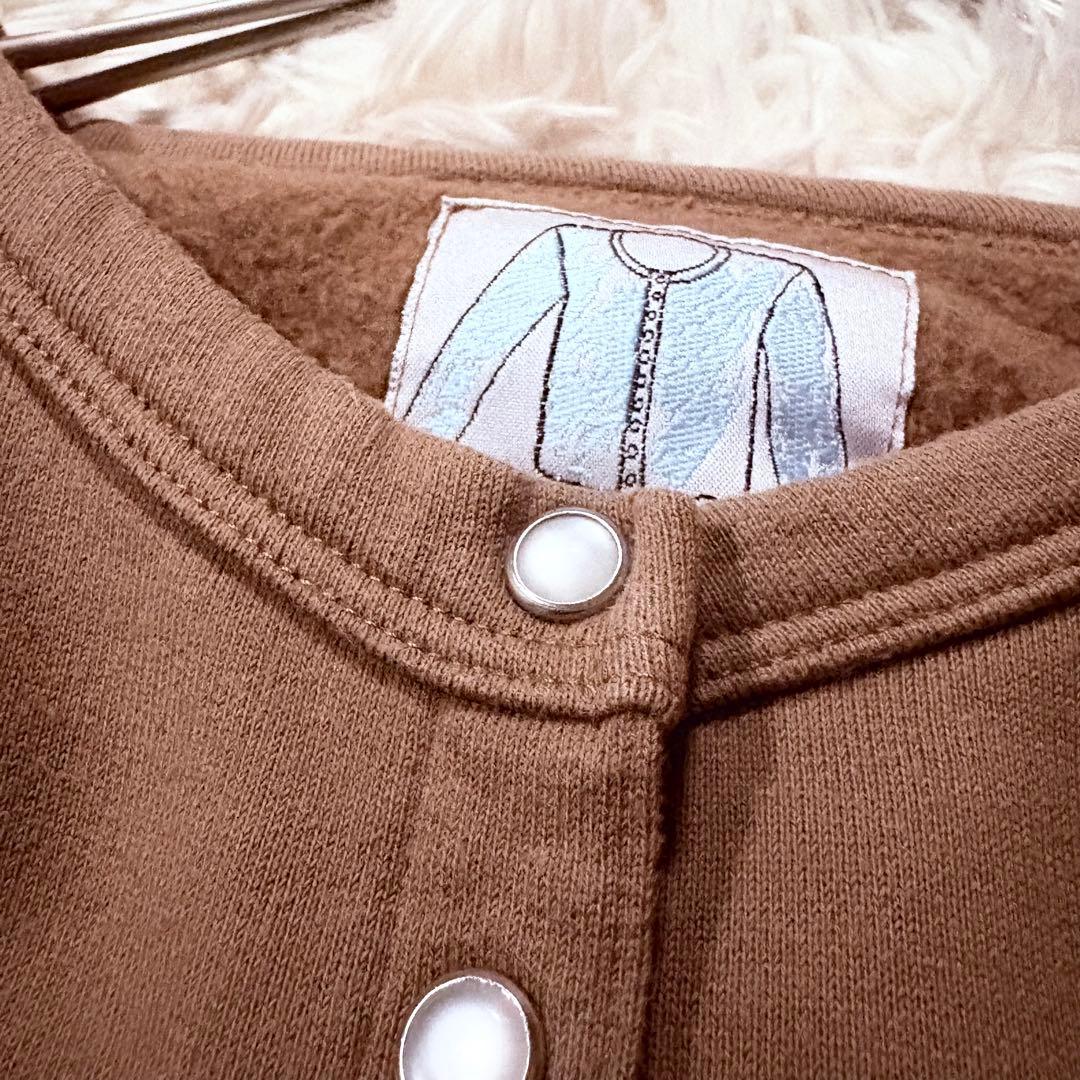 現行タグ★アニエスベー スナップボタン カーディガン 裏起毛 3 ベージュ