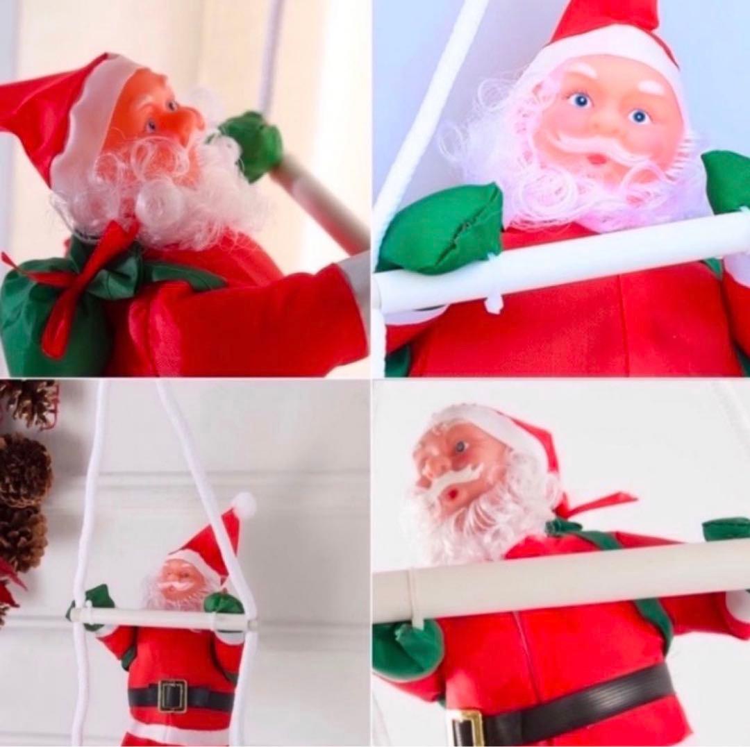 クリスマス サンタ シンプル ツリー はしごのぼり サンタクロース Xmas