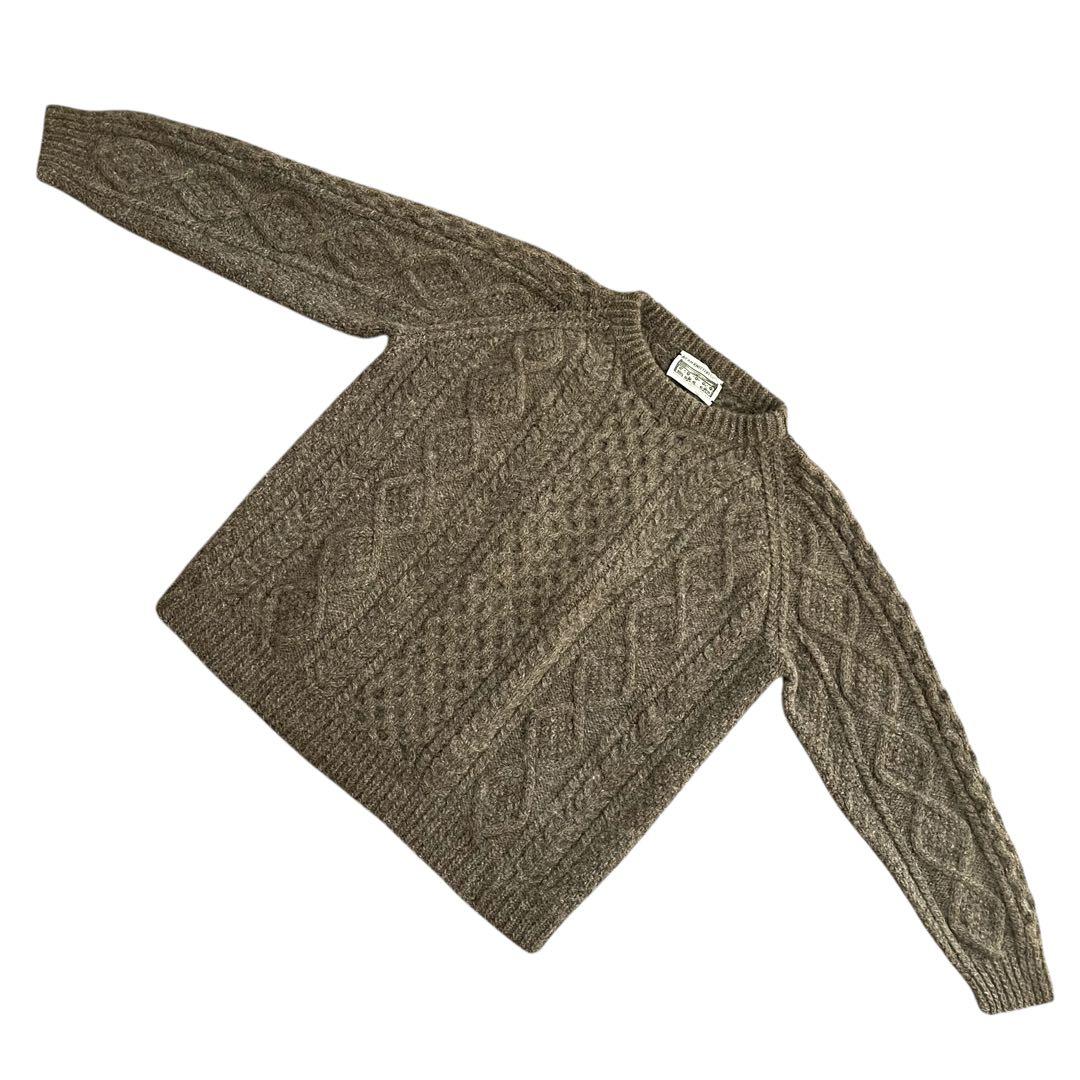 【美品】ARAN KNITTERS 90s アランニット セーター ブラウン