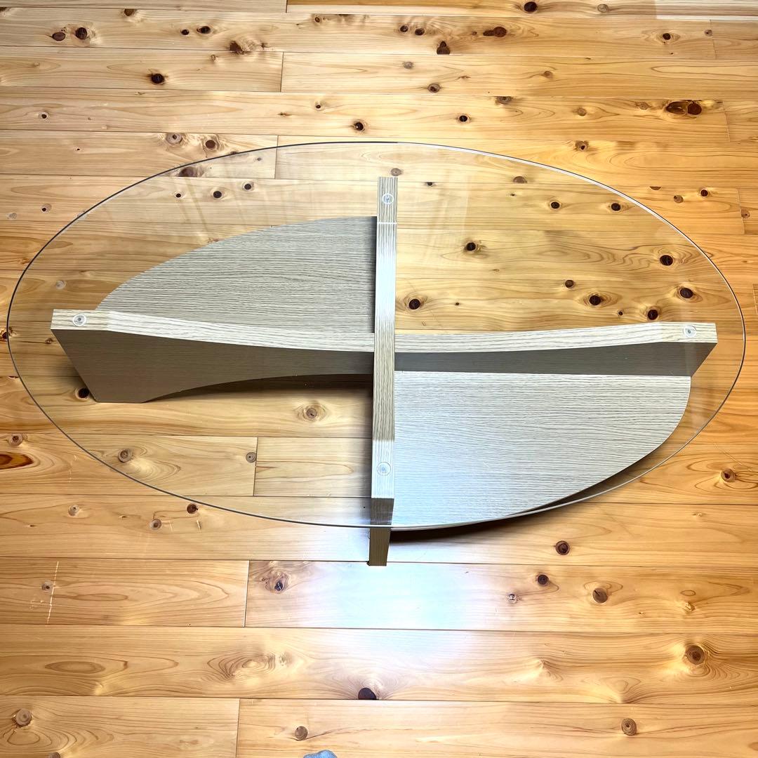 【美品】東谷 オーバルテーブル 強化ガラス 楕円