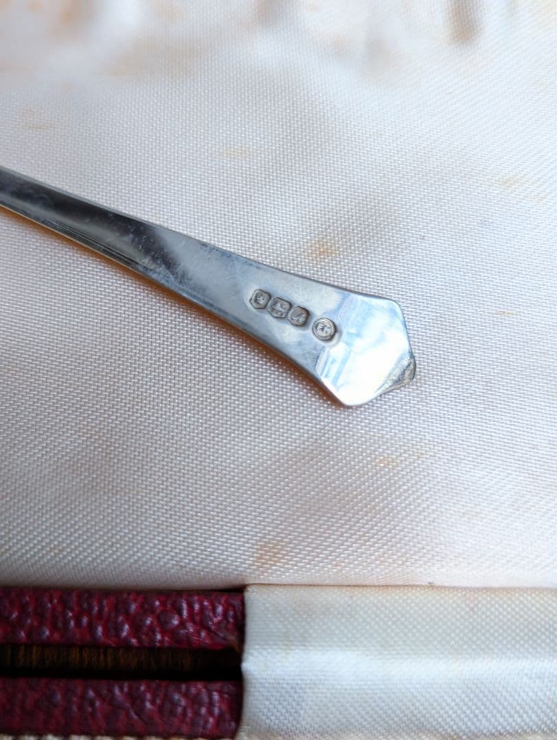 イギリスアンティーク 純銀製ティースプーンセット １９６８年シェフィールド刻印