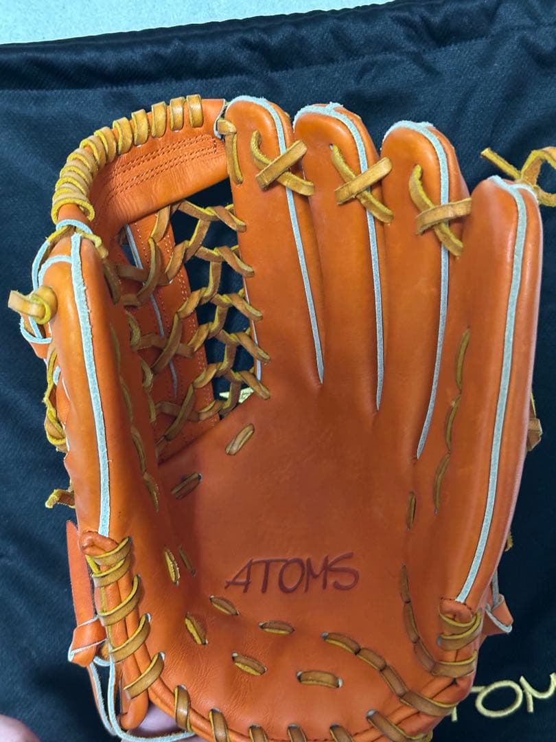 ATOM 硬式グローブ オレンジ➕グローブ入れ
