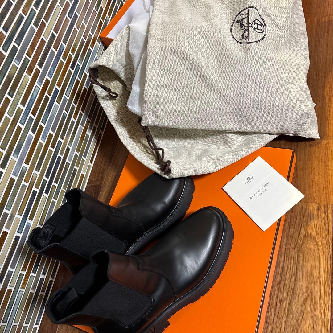 美品　エルメス　ショートブーツ⭐︎ハロウ サイドゴアブーツ 厚底