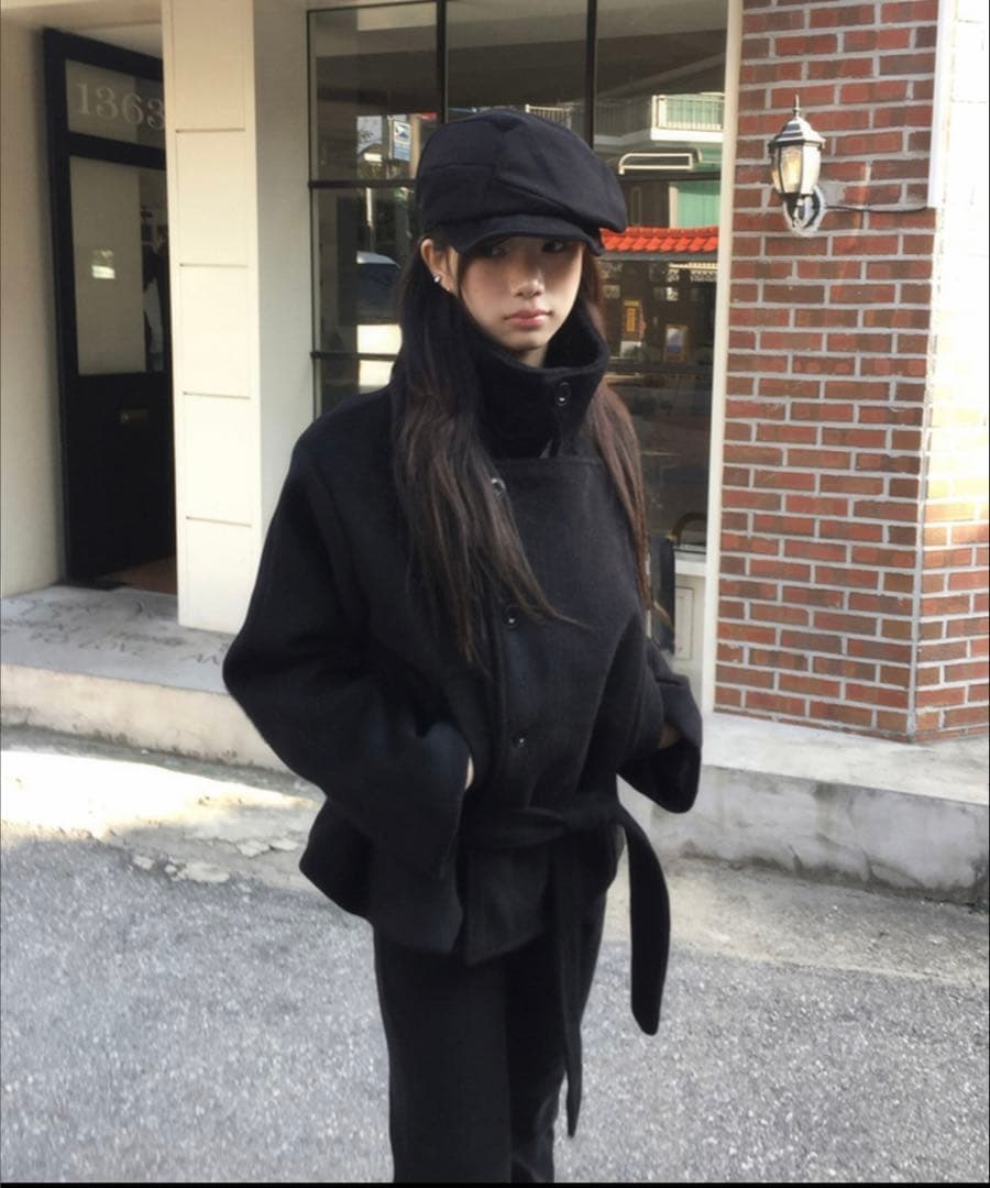 modimood Half Ribbon Double Coat ピーコート