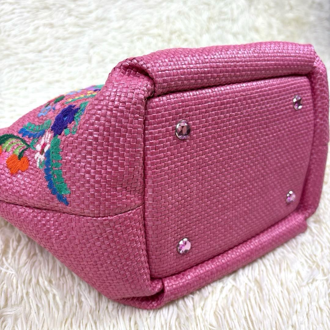 美品、シンクビー、Think Bee!、カゴバッグ、ソチミルコ、メキシコ、刺繍