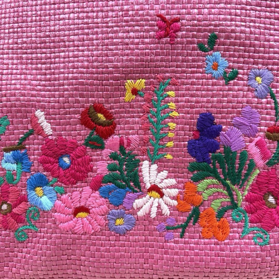 美品、シンクビー、Think Bee!、カゴバッグ、ソチミルコ、メキシコ、刺繍