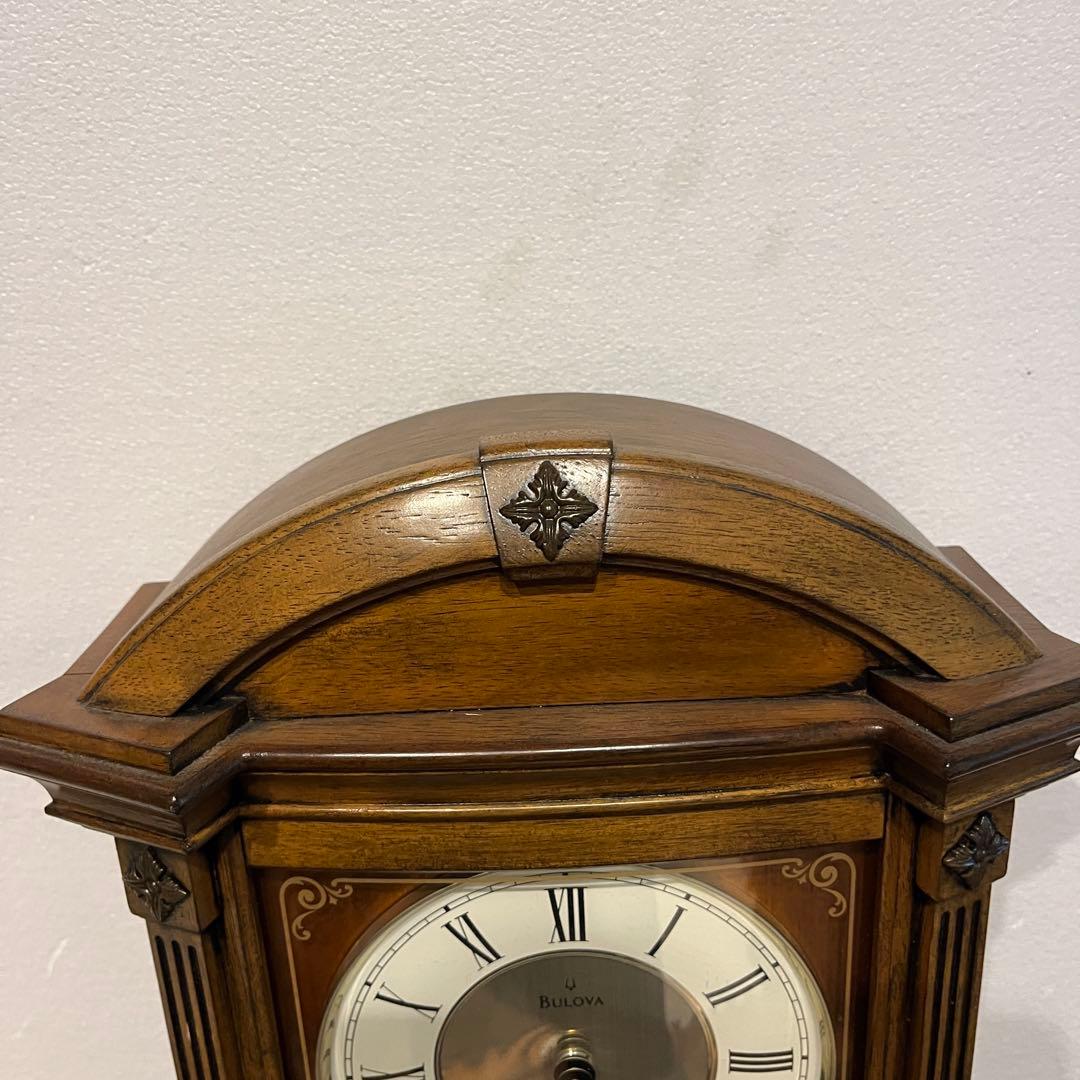 BULOVA ブローバ 置時計 クオーツ チャイム 木製 クラシック 振り子時計
