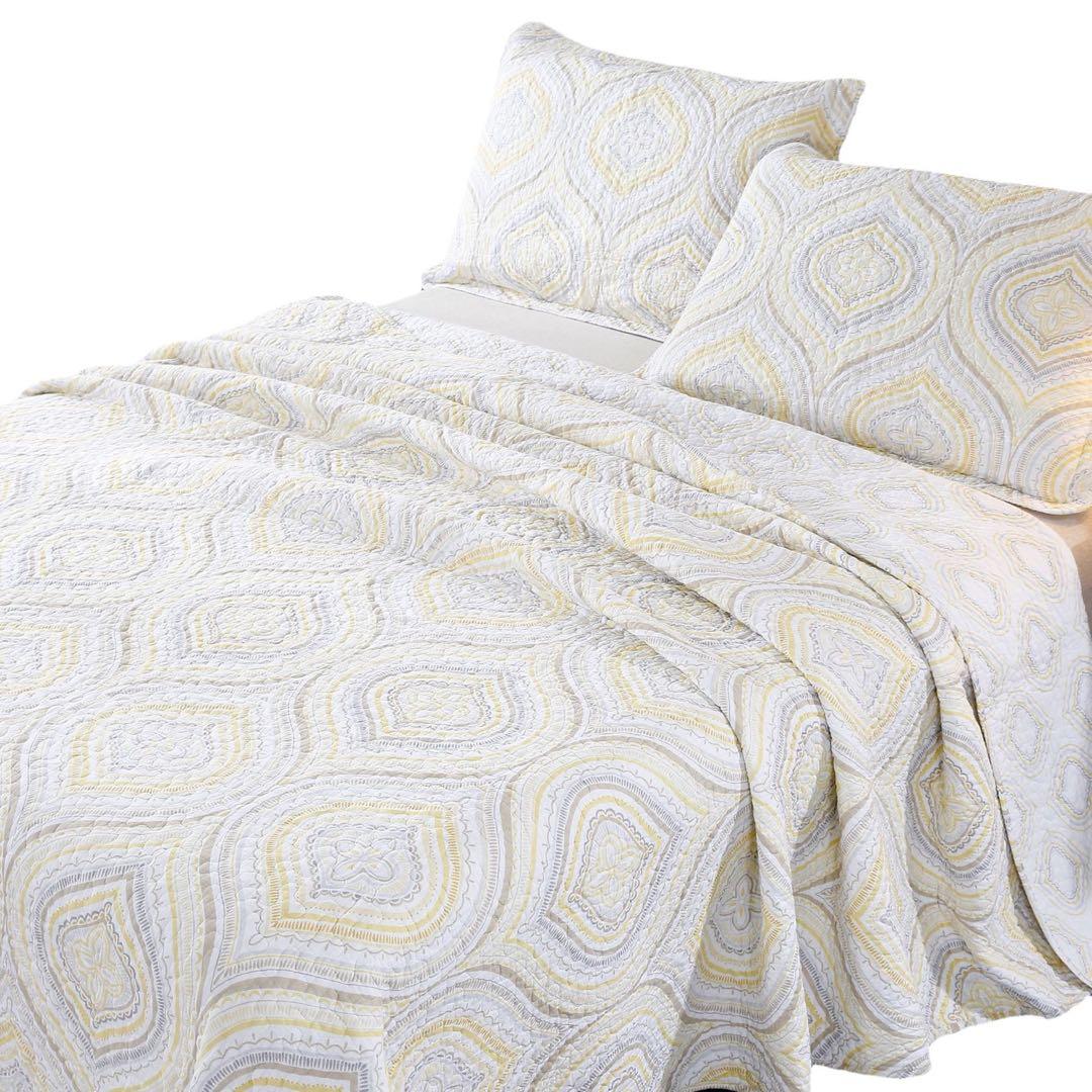 キルトベッドカバー3点セット綿マルチカバー キルティング 839