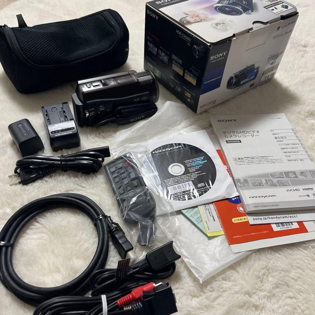 SONY HDR-CX560vビデオカメラ 本体　長時間バッテリー付き