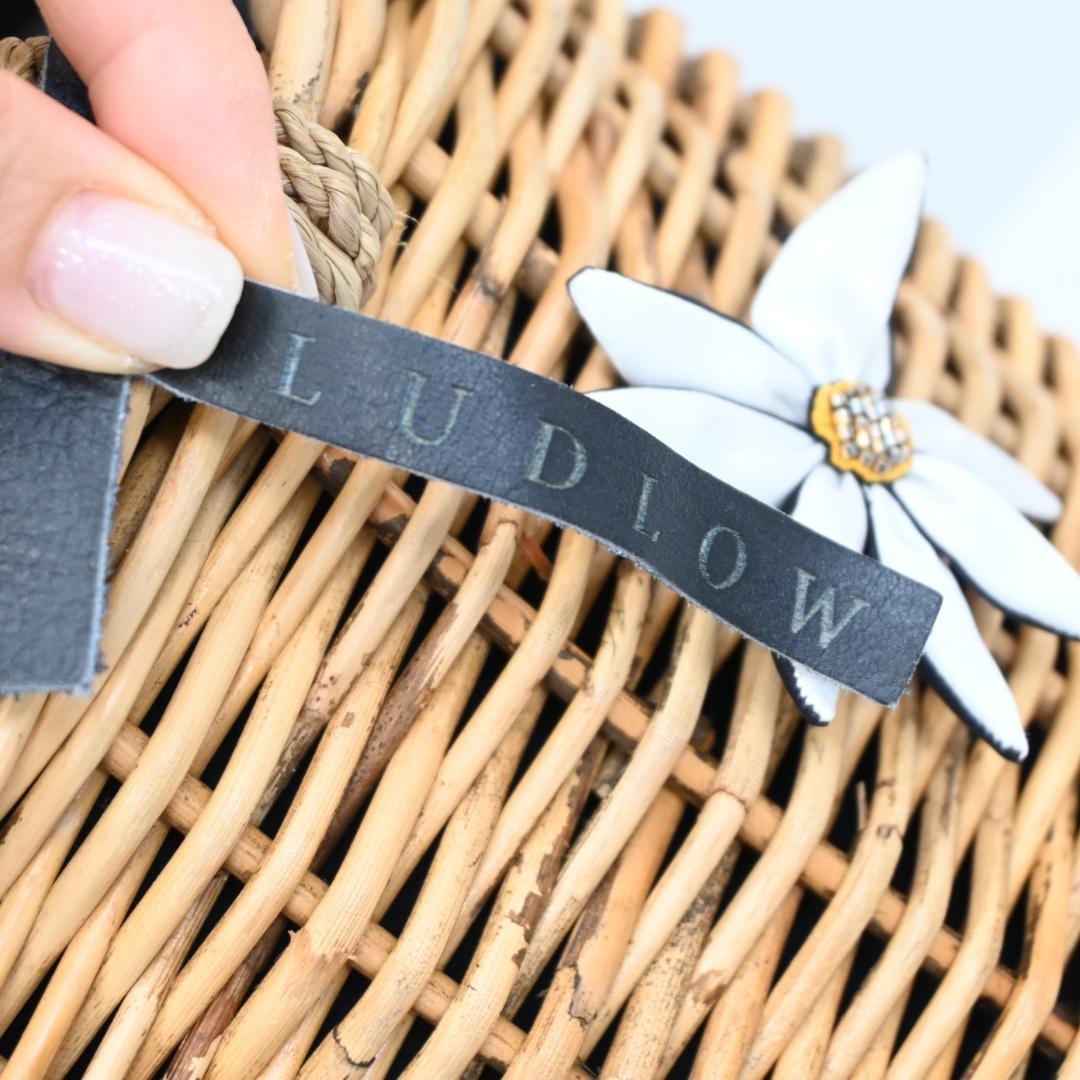 46213★ラドロー カゴバッグ 花 籐 ラタン×レザー デイジー　ディジー