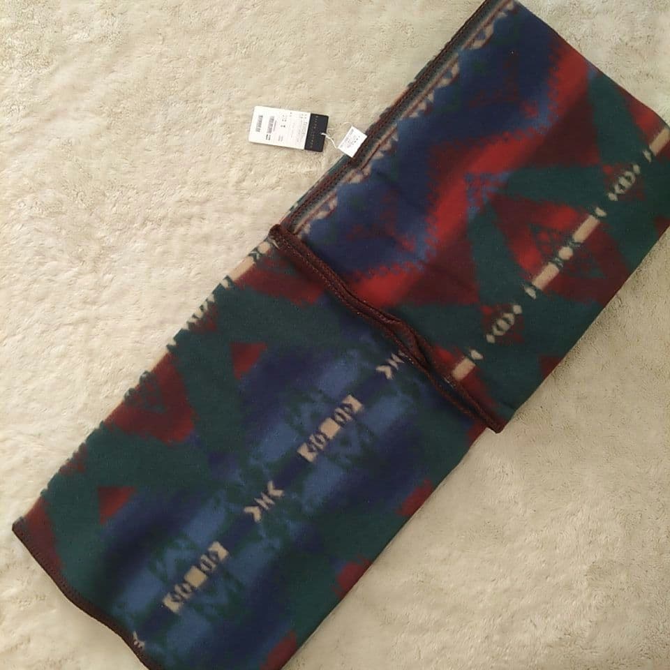 新品 ラルフローレンホーム グリーンビーコン スタジアムブランケット ネイティブ