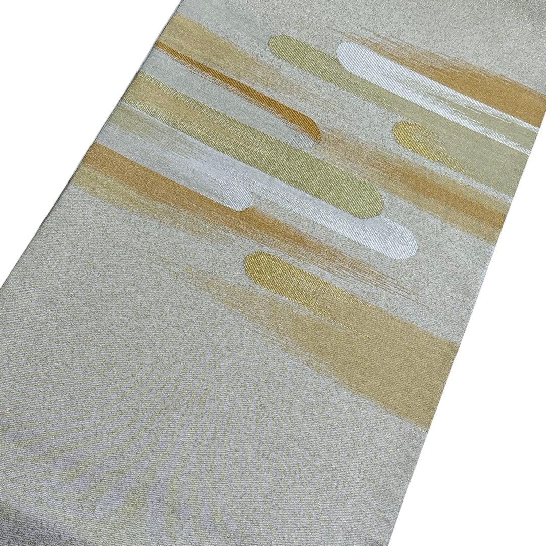 AA21未着用　袋帯 大太鼓 手おり　綴れ　金銀通 正絹 着物