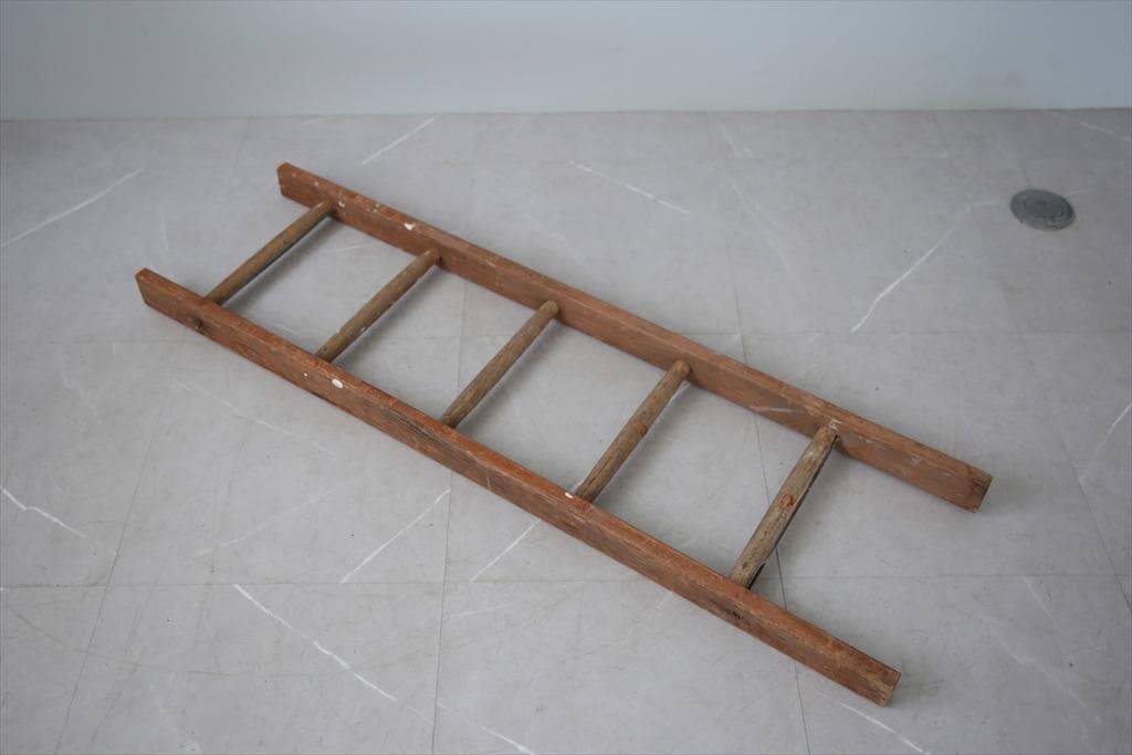 英国アンティーク木製ラダー/脚立はしご/階段ステップ/吊ハンガー85-216-3