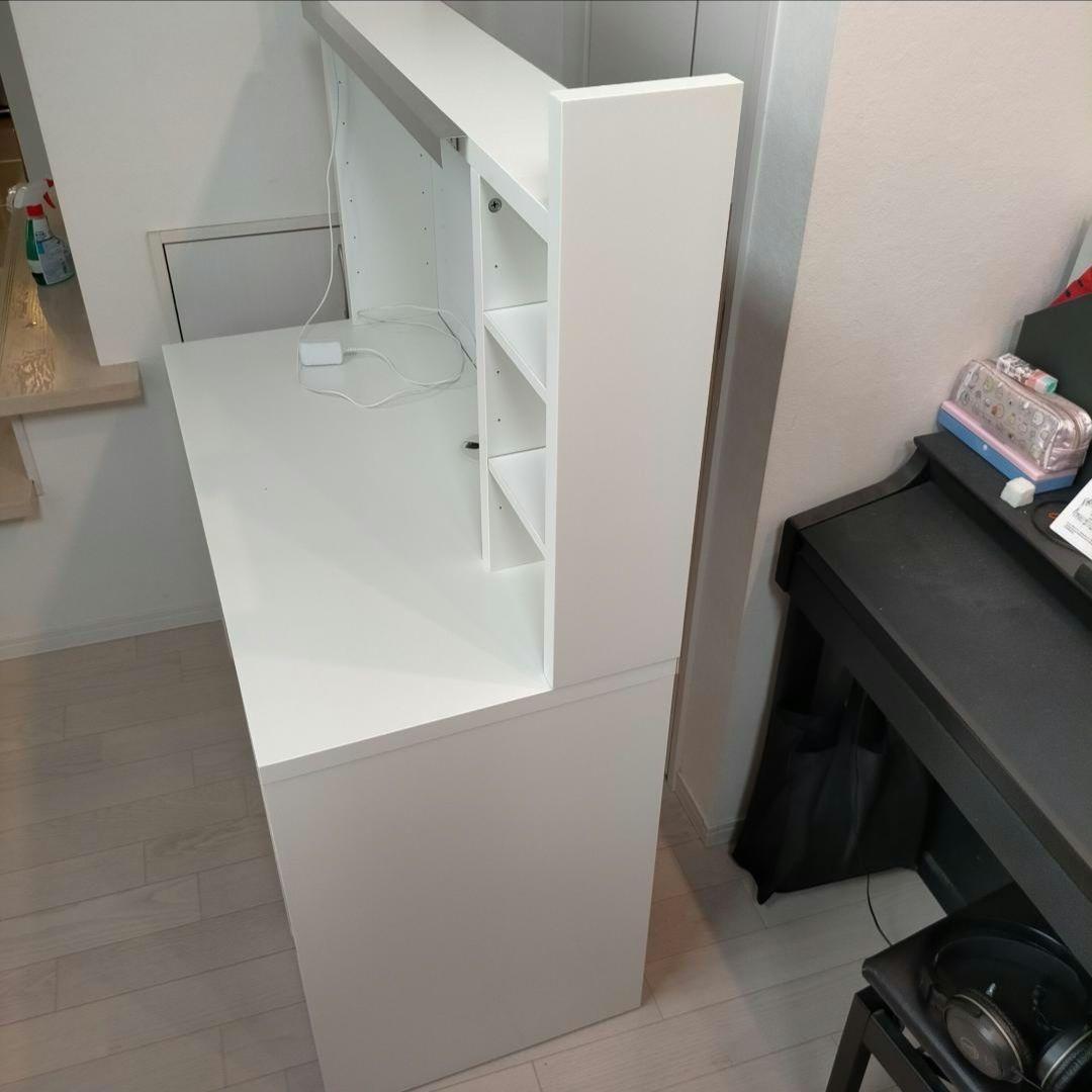 IKEAイケアミッケ学習机ホワイトDIYカスタム 追加ユニット LEDライト付き
