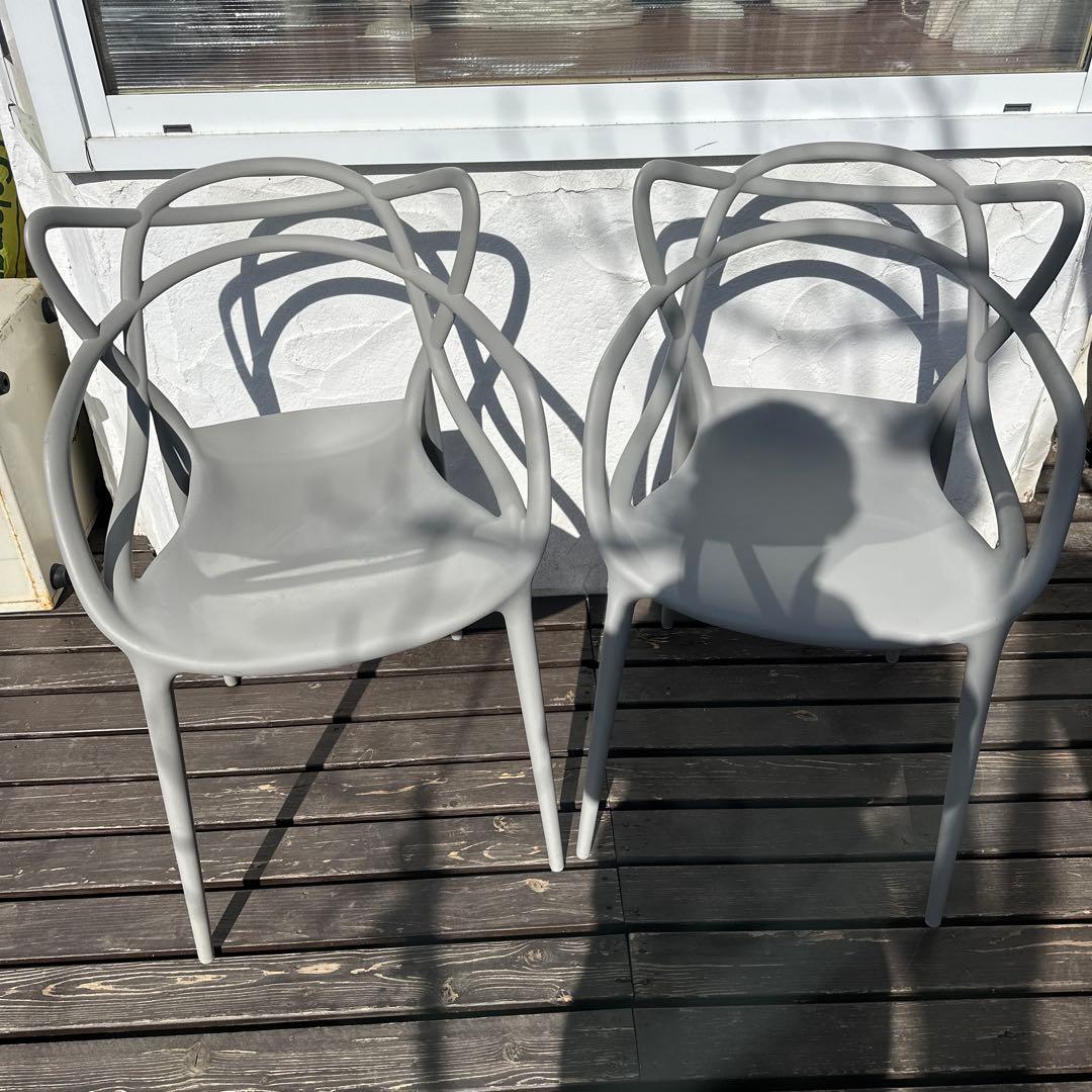 Kartell カルテル　マスターズチェア　グレー　２脚セット　ガーデンチェア