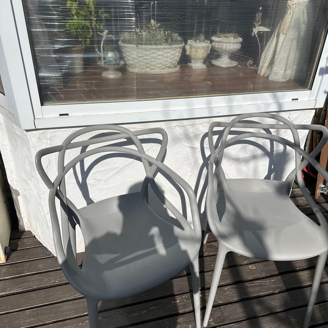 Kartell カルテル　マスターズチェア　グレー　２脚セット　ガーデンチェア