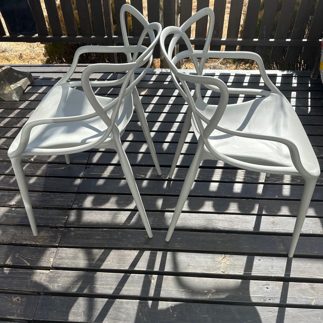 Kartell カルテル　マスターズチェア　グレー　２脚セット　ガーデンチェア