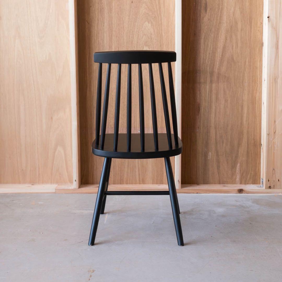 スポークチェア ダイニングチェア　ブラック