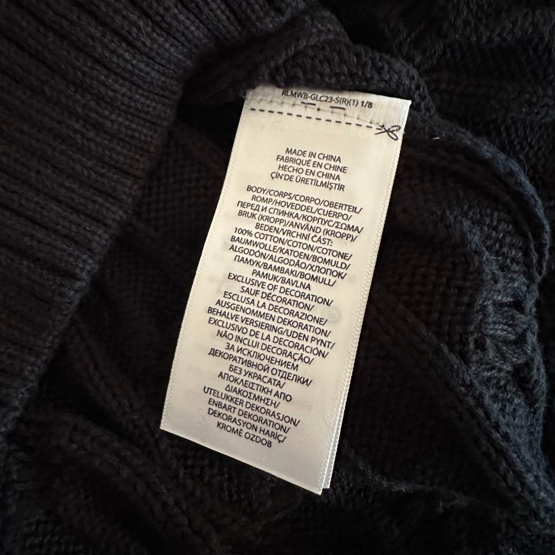 メンズ黒S 【新品タグ付】ポロ ラルフローレン コットン ケーブル セーター