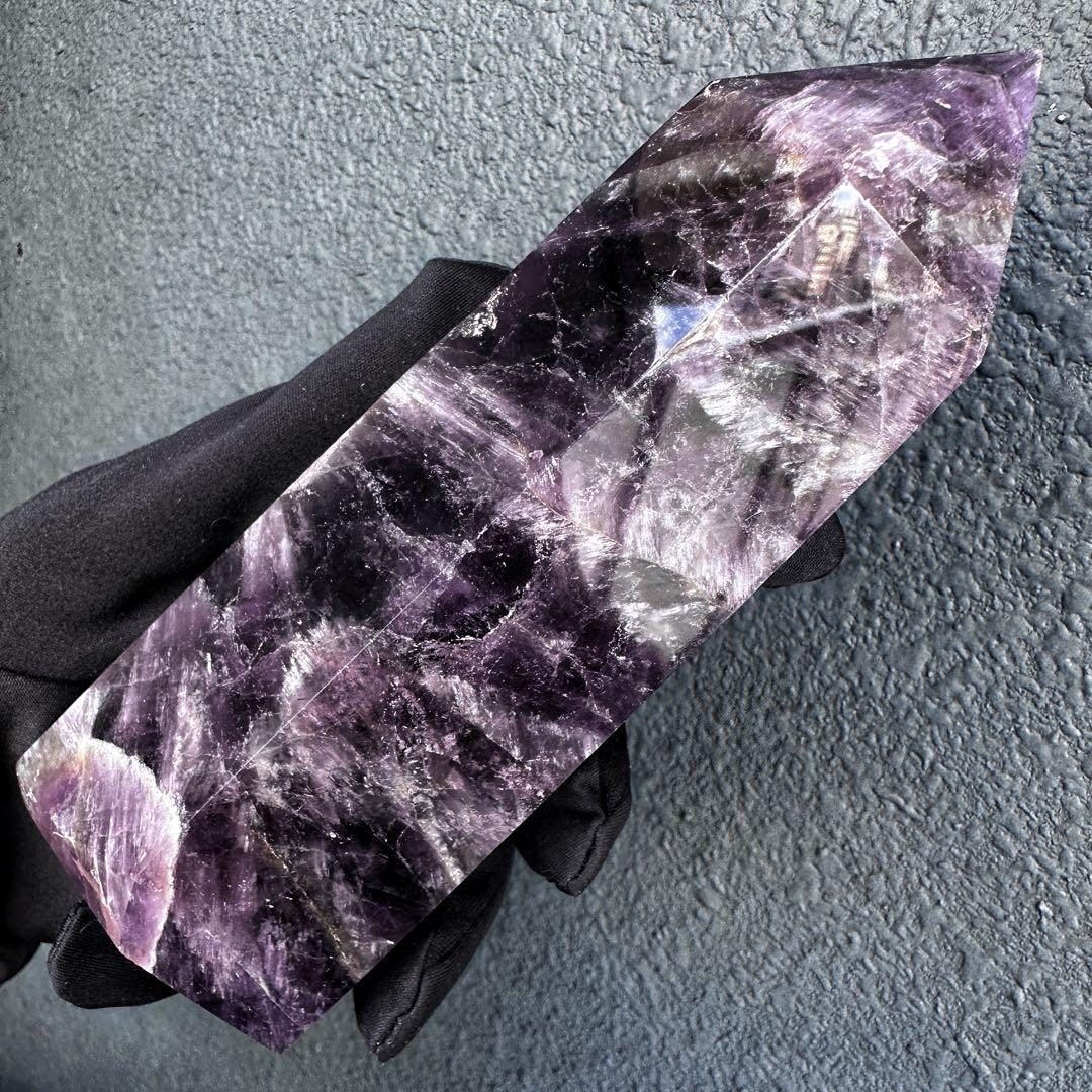巨大☆キラキラ☆アメジスト 六角柱 水晶パワーストーン 天然石 原石A1188