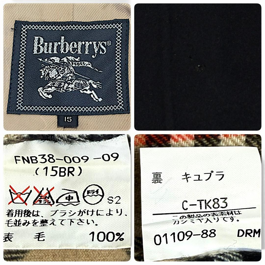 BURBERRY カシミヤ ノバチェック 金ボタン 2XL ウールコート