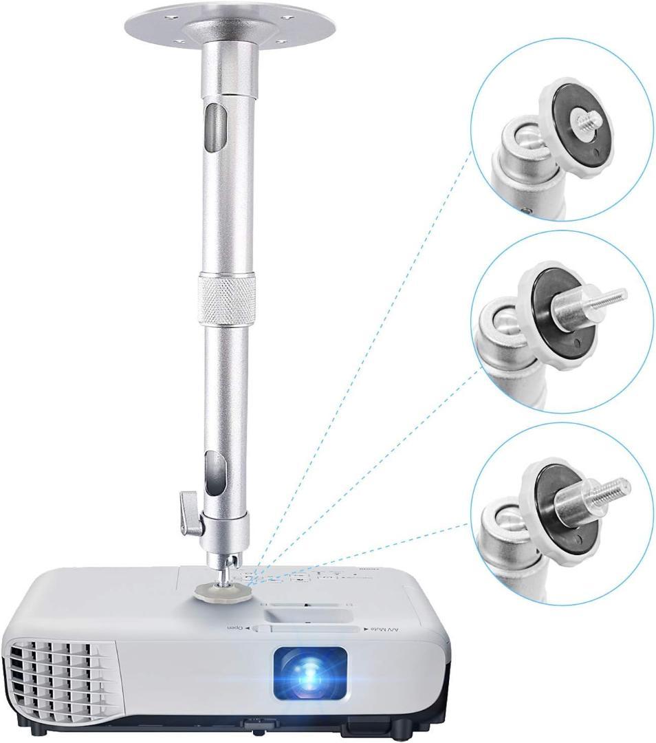 高耐荷重プロジェクター天吊り金具・調節可能重量5kg対応・360度回転可・軽量デ