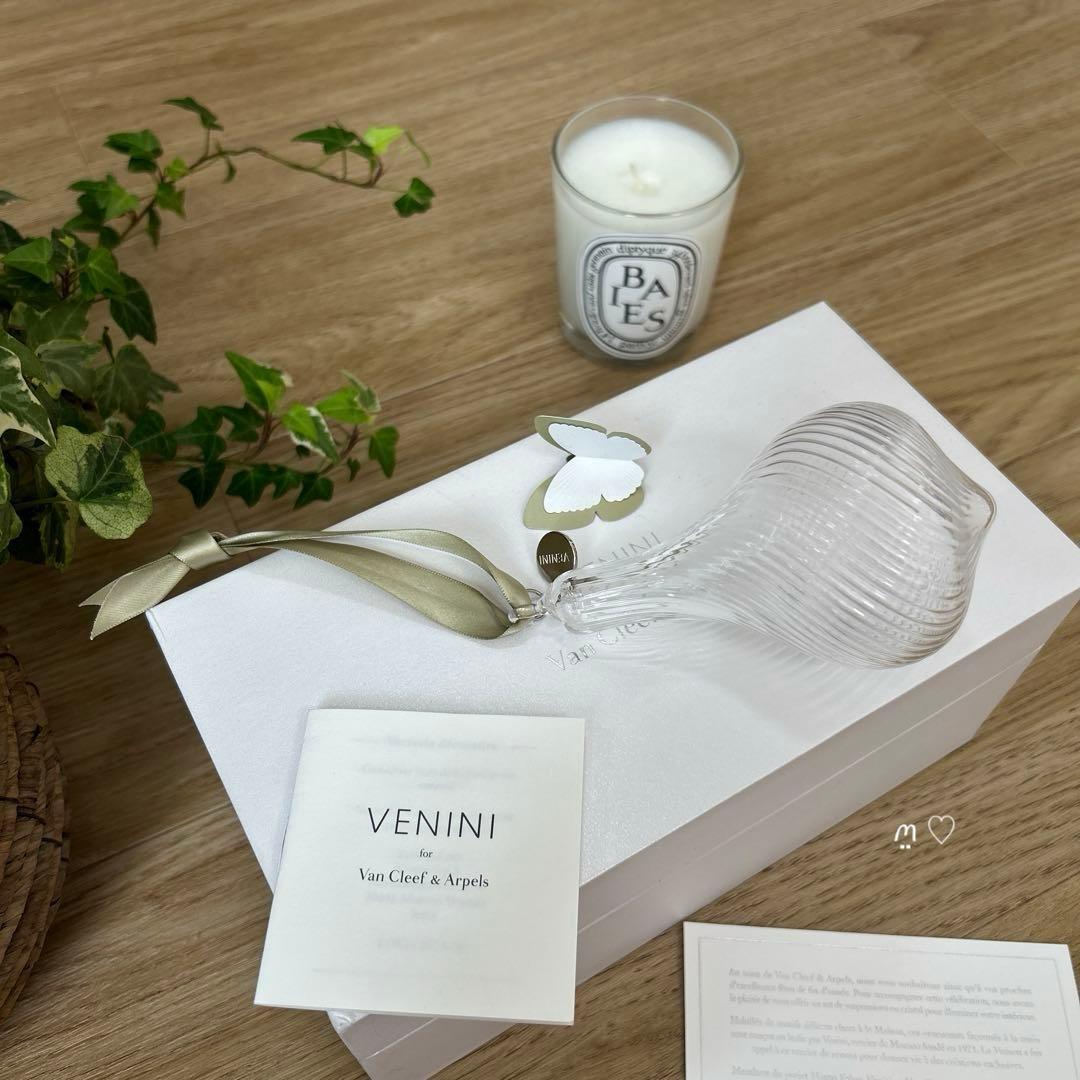 ヴァンクリーフ&アーペル　ノベルティVENINIガラス製オーナメント2個組ギフト