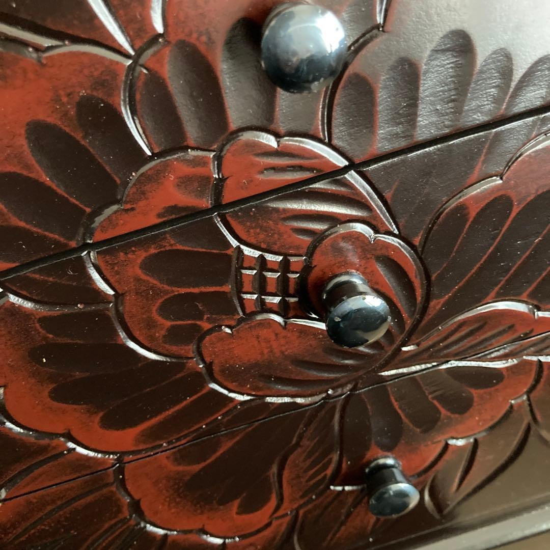 【高級・総桐・未使用品】静華シリーズ 3段チェスト 牡丹線彫 鎌倉彫 三交百貨店