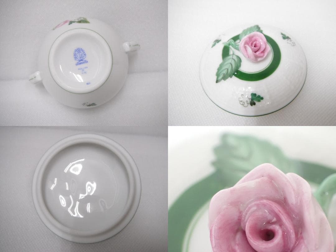 168/ヘレンド ウィーンのバラ プレート＆クリーマー＆シュガーポット 計5点