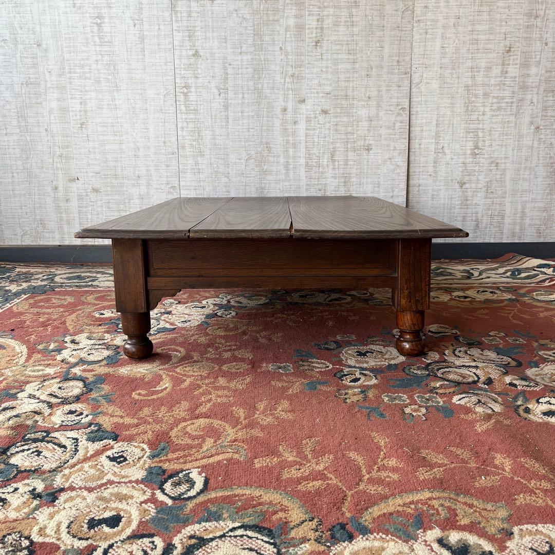 【アンティーク】木製 文机 コーヒーテーブル 引出し 昭和レトロ 古家具 書斎机