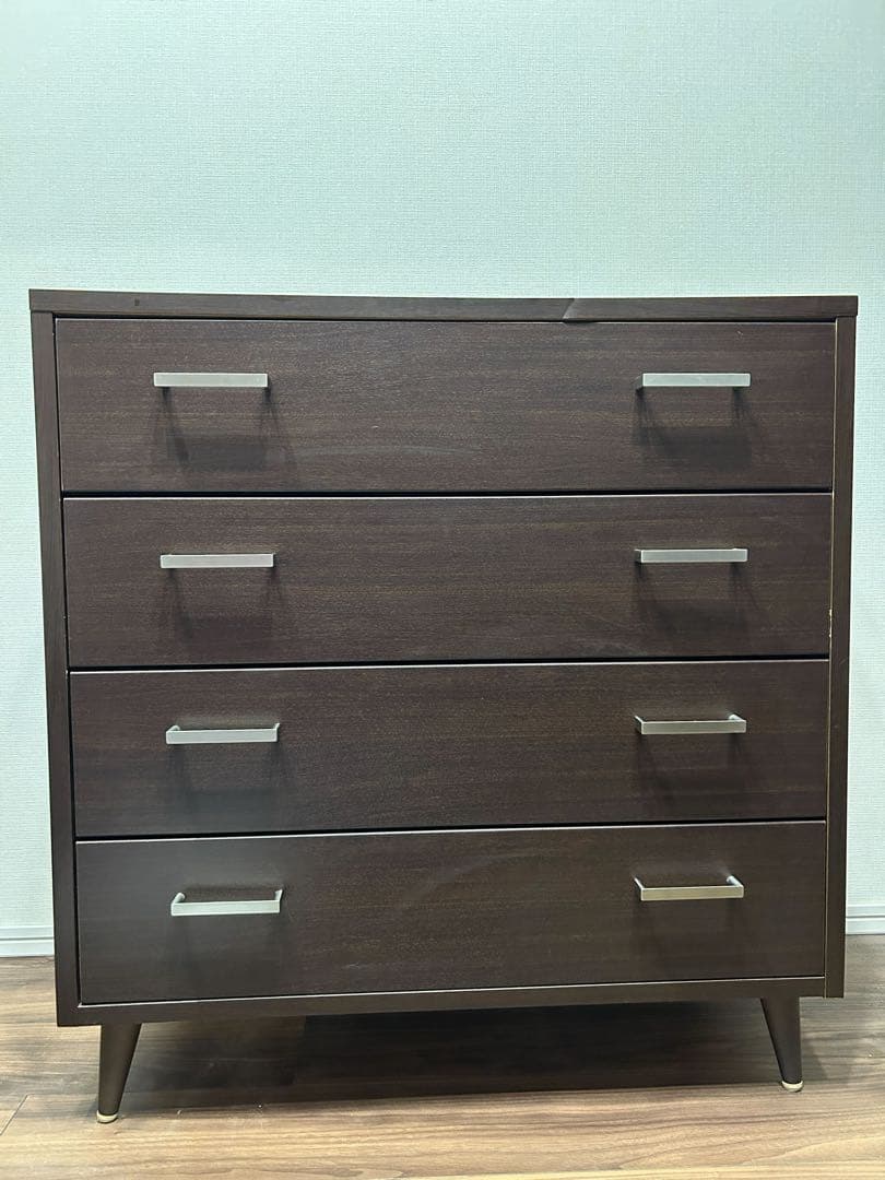 ビーカンパニー　ダークブラウン 木製チェスト 4段