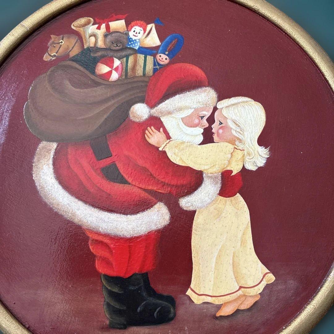 サンタクロースと女の子のクリスマスプレート