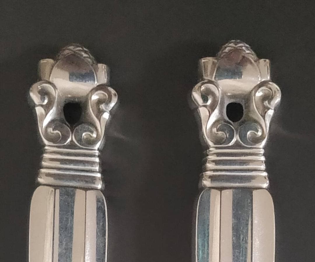 ジョージジェンセン エコーン バター ナイフ 2本 純銀製 アンティーク