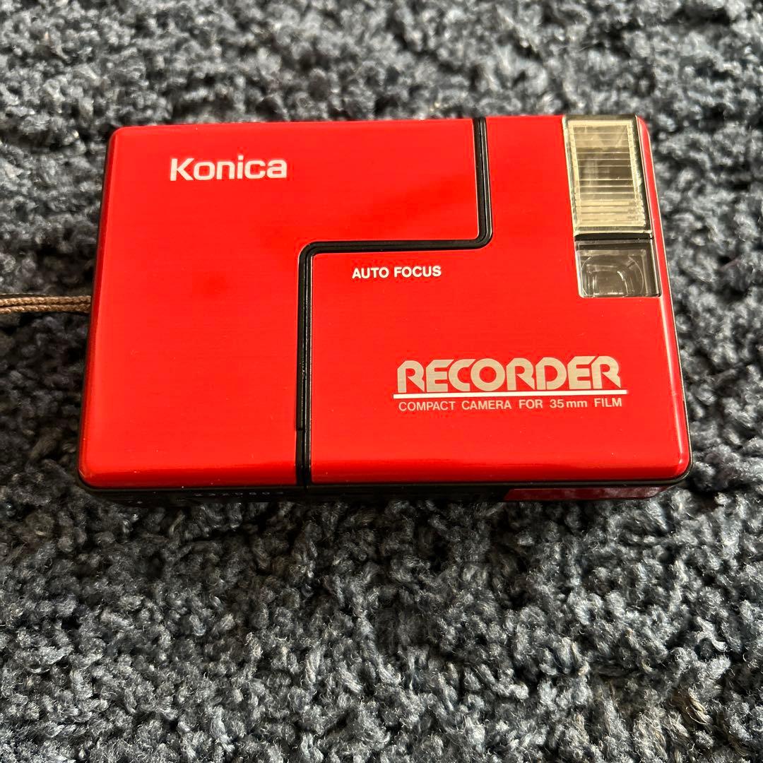 希少 コニカ Konica RECORDER レッド カバー付き
