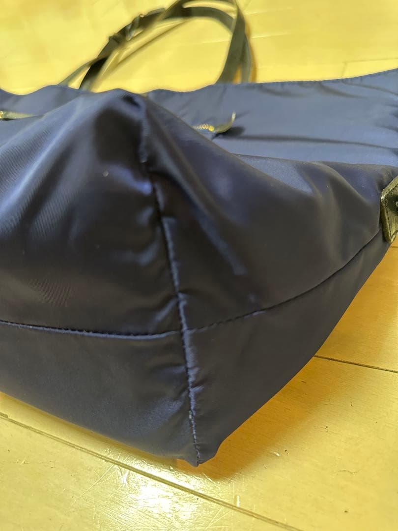 フェリージ　トートバッグ　レザー リバーシブル　Felisi ネイビーステッチ