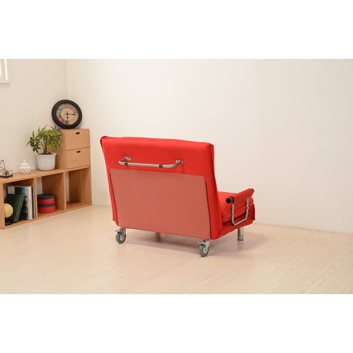 14段リクライニング　万能ソファベッド　レッド