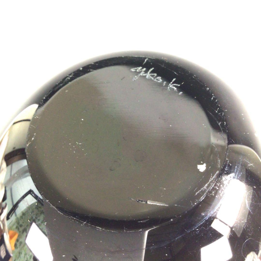 Ｒ５６２　水指　『倉本陽子作』『ガラス製』『竹蓋』『陵線の風景』　共箱　茶道具