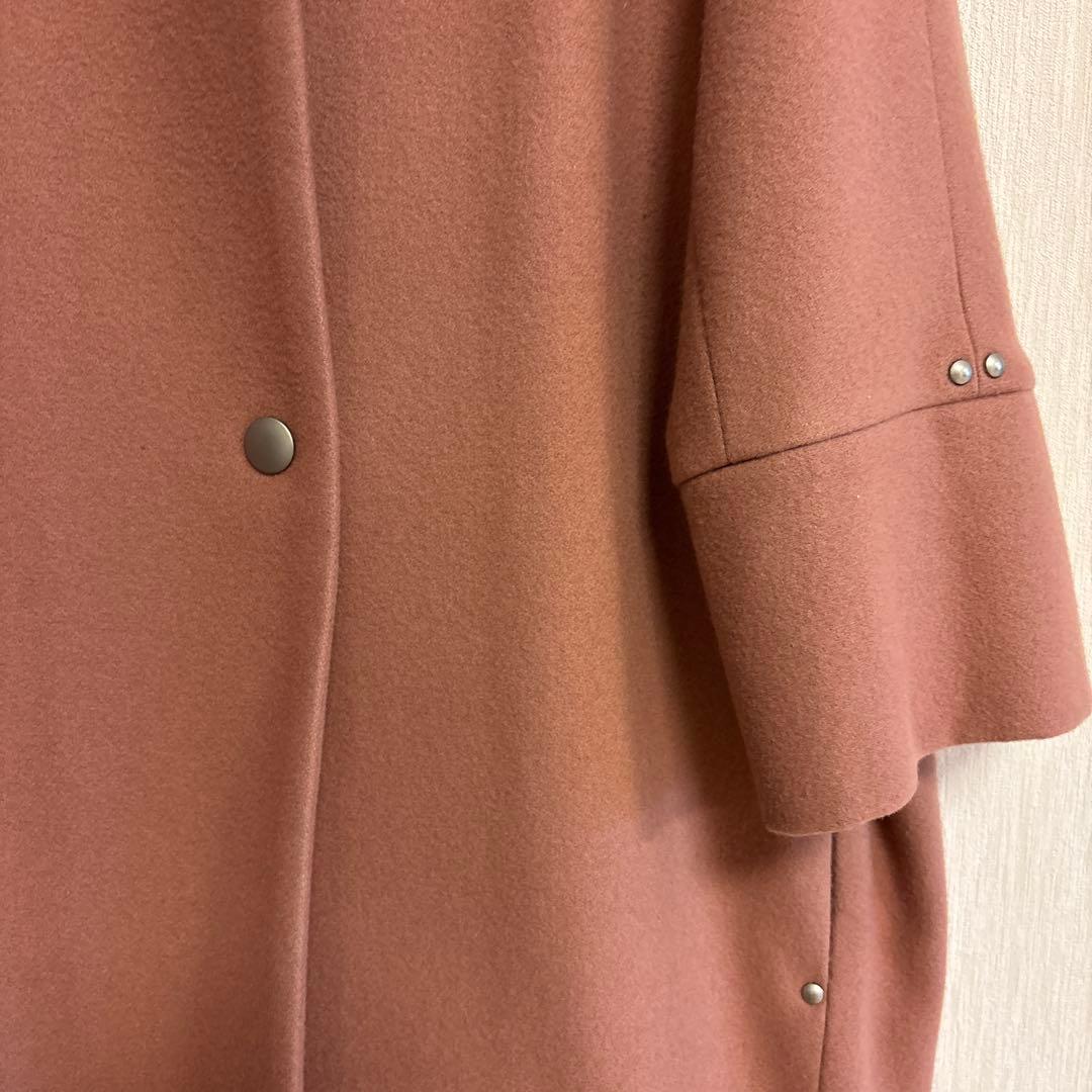 超美品　マンサール　コクーンウールコート　ピンクベージュ　ヤマダヤ