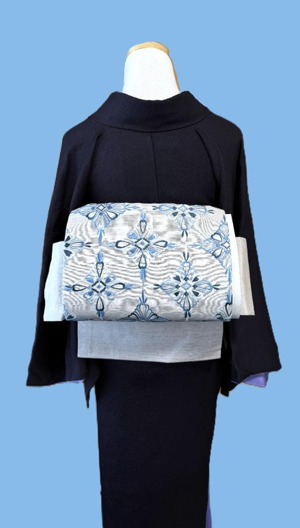 撫松庵　アンゴラ混ファー付きウール着物コート　黒　裄丈７３.５　身丈１０７