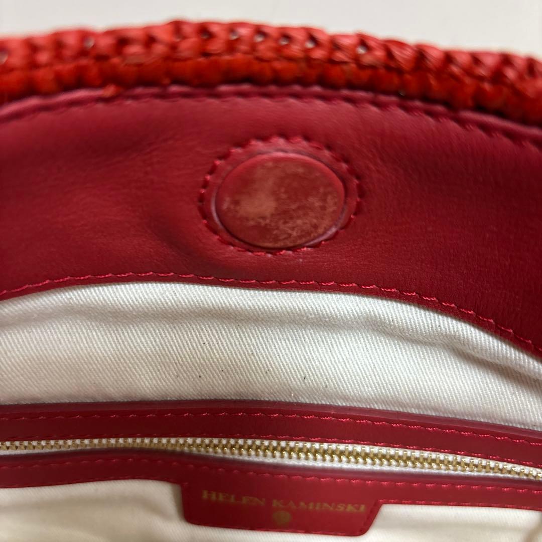 ヘレンカミンスキー　かごバッグ レッド　革