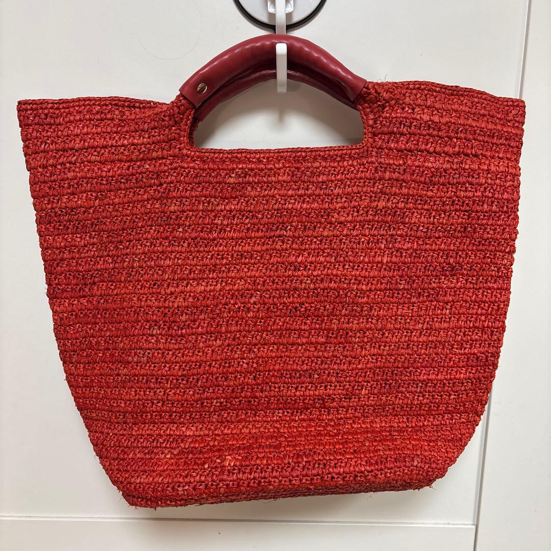 ヘレンカミンスキー　かごバッグ レッド　革