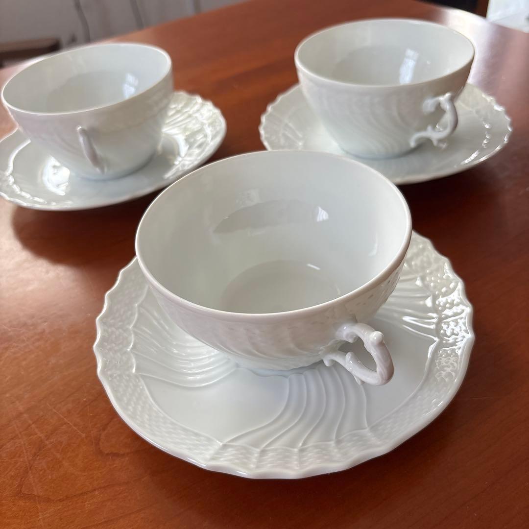 リチャード・ジノリ 波模様 ソーサー&カップ 3個セット